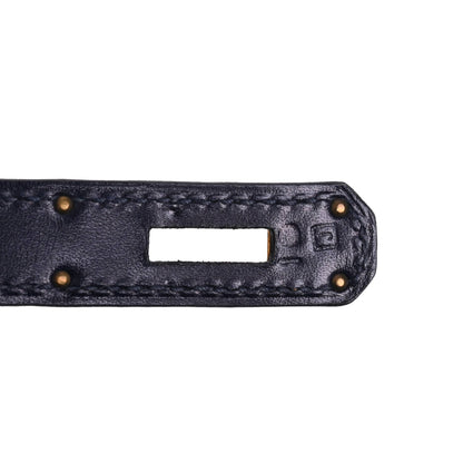 Kelly 32 Crinolan Box Calf Blue Indigo GP □J Engraved