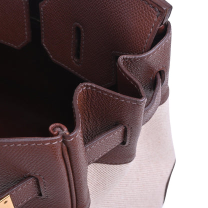 Birkin 30 Kushbell Toile Ash Brown GP □H engraved