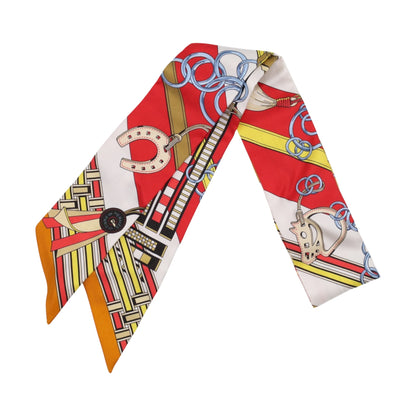 ツイリー　馬鞍とチャーム　シルク　マルチカラー