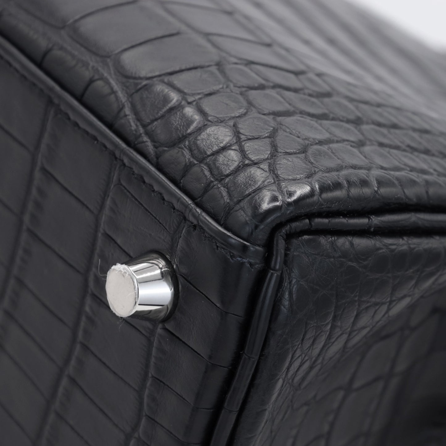 ケリー25　アリゲーターマット　ブラック　SS　K刻印