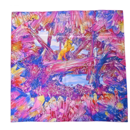 Carre 90 Crystal Valley Scenery Silk Pink