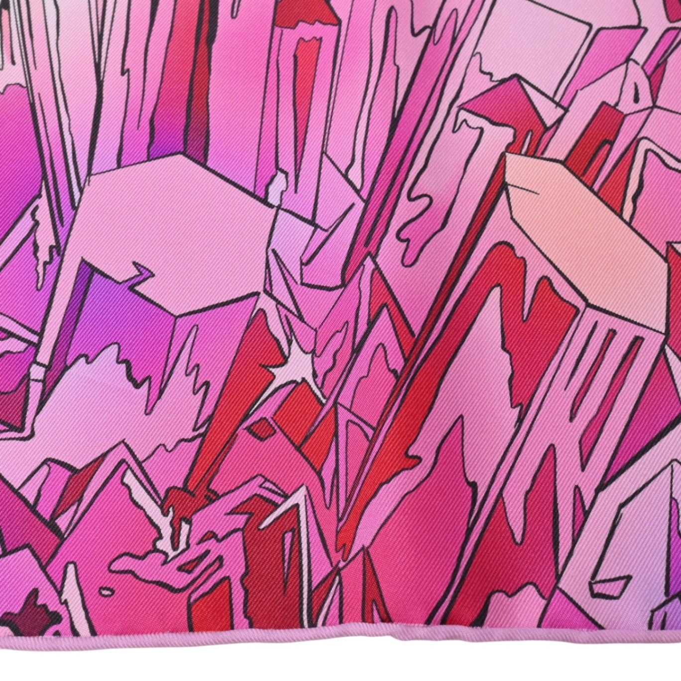 Carre 90 Crystal Valley Scenery Silk Pink